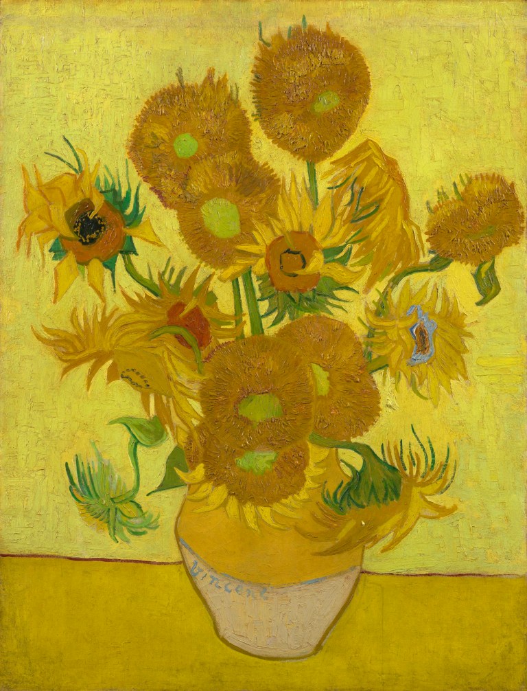 sunflowers painting at the van gogh museum in amsterdam holland